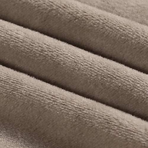 PrinceDeco Velvet Stretch Couch Cushion Cover Soft Cushion Slipcover for Chair Loveseat Sofa Cushion Furniture Protector Seat Cushion Sofa Cover (3 Piece XL Sofa Cushion Covers, Taupe)