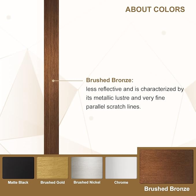 ANDY STAR Bronze Oblong Mirror, 36x40 Inch Brushed Bronze Oval Mirror for Bathroom with Stainless Steel Metal Frame, Wall Mouned for Bathroom, Living Room, Entryway