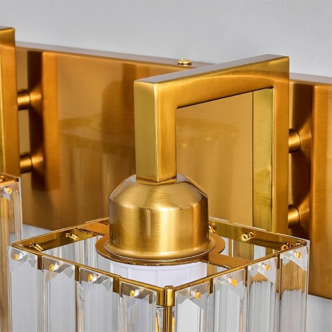 Modern Bathroom Vanity Light 5-Lights Chrome Crystal Wall Lamp Bathroom Modern Crystal Vanity Lighting