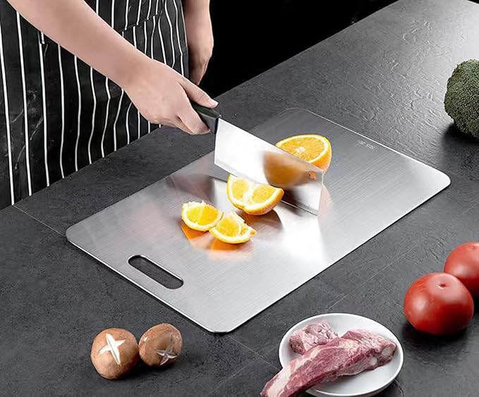 Titanium Cutting Board, New Upgrade Pure Titanium Cutting Boards for Kitchen,Food Grade 316 Stainless Steel Cutting Board,Double sided Dishwasher Safe 13.4 * 9inch