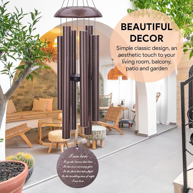 Personalized Wind Chimes, Sympathy Wind Chime Life Tree, Memorial Gifts Wind Chimes, in Loving Memory for Loss of Loved Dad/Mom, Commemorative Bereavement Condolences Gifts for Funeral