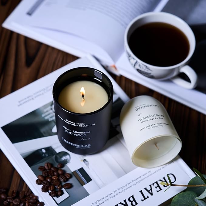 M&SENSE Natural Soy Candle| Bamboo Stream | 8.82 oz, 50H Burn | Minimalist Scented Candle for Relaxation, Gifting, Home Décor | for Bedroom, Office, Party Medium