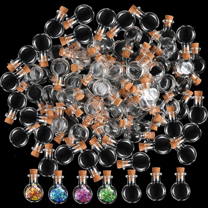 Zhehao 200 Pcs 2 ml Mini Glass Bottles Jars with Cork Stoppers Small Wishing Bottle Tiny Jars with Cork Mini Potion Bottles Clear Drifting Bottle for Wedding Birthday Party DIY Crafts Supplies