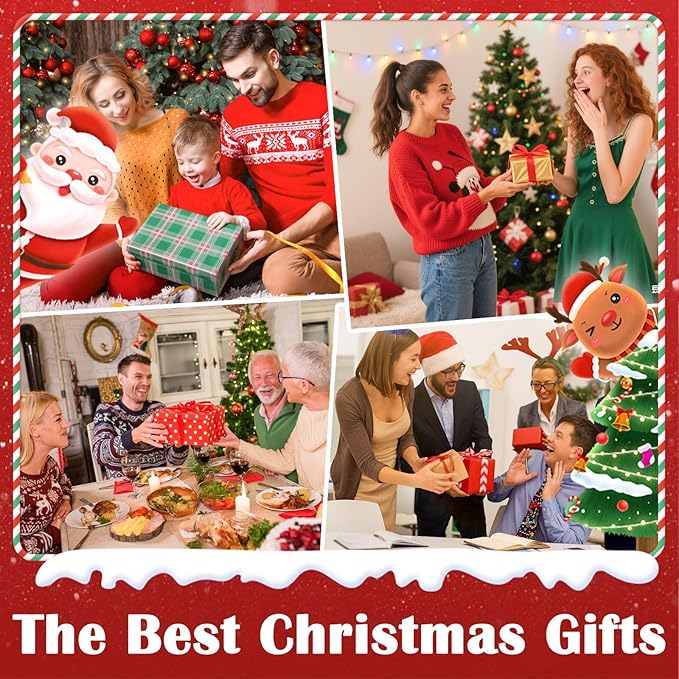 Gnome Snow Globe Candle Christmas Decorations Gifts Auto Snowfall Glitter Music Collection with 6H Timer USB/Battery Powered 9.7 inch