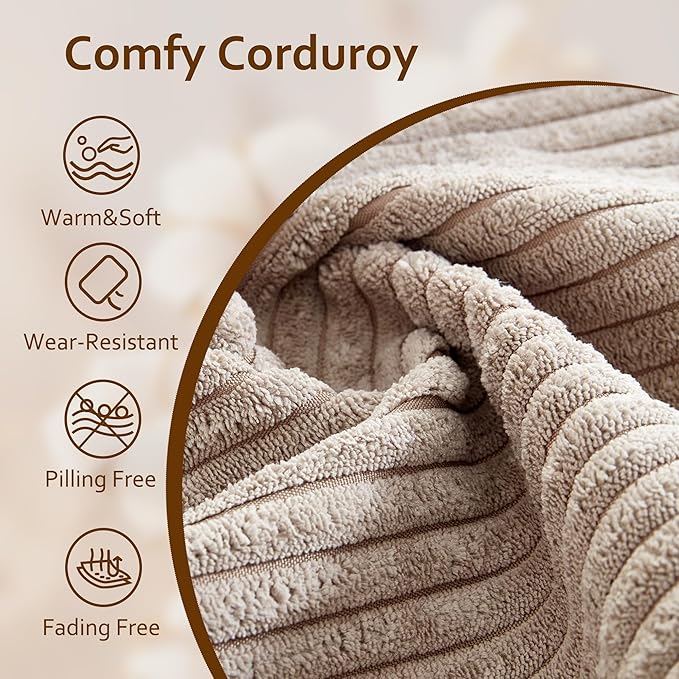 HOOOWOOO Modular Sectional Sofa Couch,Matching Free Combination Cloud Couch Armless Chair(Camel Corduroy)