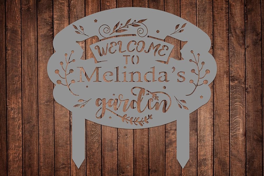 Personalized Metal Garden Sign with Stake, Custom Garden Decor for Outdoor, Custom Family Name Sign, Patio Decorations, Lawn Art, Farmhouse Decorative, Housewarming Gift (CstmDesign10)