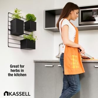 KASSELL Vertical Garden Wall Planter. Wall Mounted for Indoor Outdoor. All Metal Black Vertical Planter with No Assembly Required. Planter for Indoor Plants Flowers, Herbs, Succulents and Plants