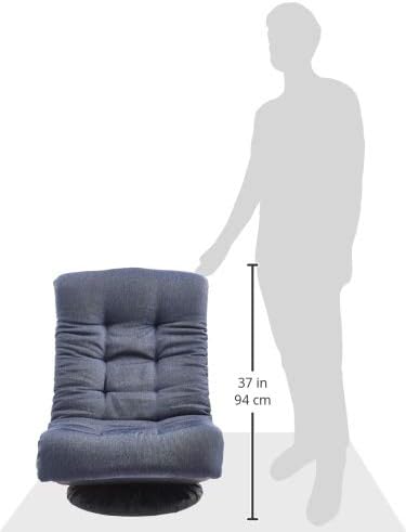 Amazon Basics Swivel Foam Lounge Chair with Headrest, Floor-Compatible, Adjustable, Gaming, 26.3D x 23.5W x 13.7H in, Denim Blue