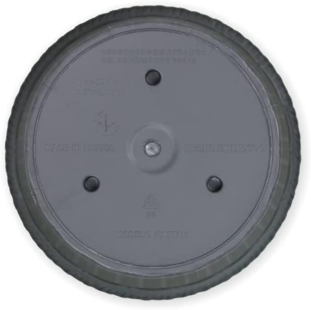 Elly Décor Set of 2 12 inch Round Saucer Modern Self Watering Planter Plates, Pots with Rattan-Like Finish, 12x12 Gray