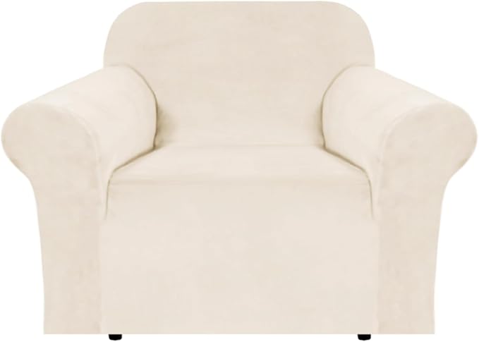 H.VERSAILTEX Stretch Velvet Armchair Cover Couch Covers 1 Cushion Chair by HVERSAILTEX