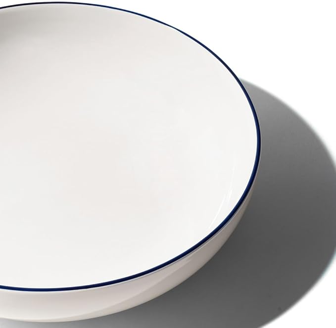 Made In Cookware - Serving Bowl - White With Navy Rim - Porcelain - Crafted in England