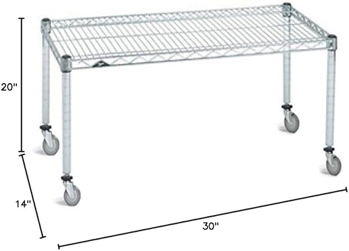Omega Products Corporation 14" Deep x 30" Wide x 20" High Chrome Mobile Dunnage Rack