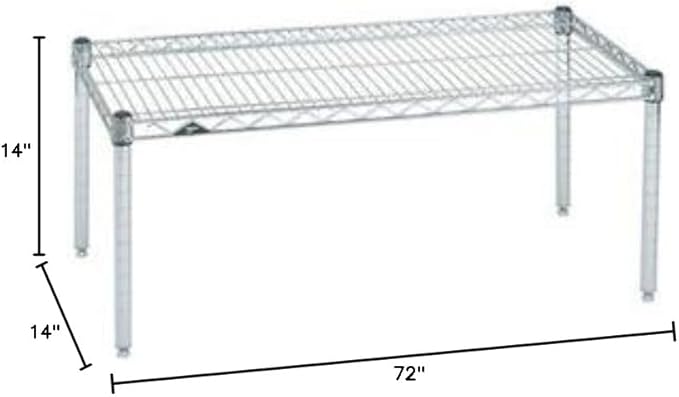 Omega Products Corporation 14" Deep x 72" Wide x 14" High Chrome Stationary Dunnage Rack