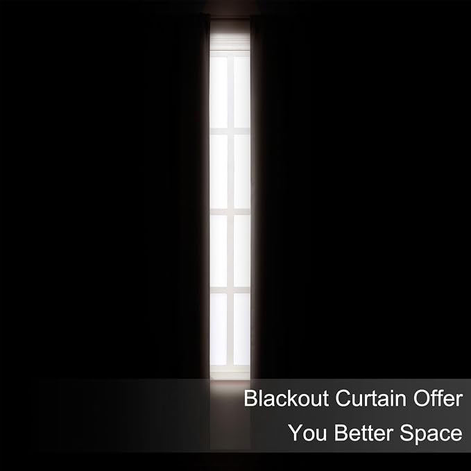 Brown Thermal Blackout Curtains/52 x 54 Inch/Set of 2 Panels Room Darkening - Image 3