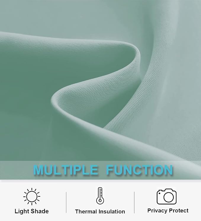 RYB HOME Short Aqua Blackout Curtains - Image 3