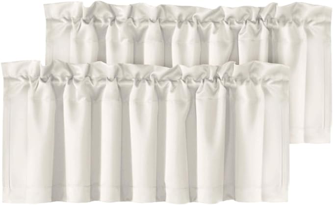 H.VERSAILTEX Ivory Valances for Windows, Room Drakening Small Window Kitchen by HVERSAILTEX