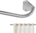 GXOACKJ Silver Curtain Rods for Windows 28 to 60 inch, 5/8 inch Adjustable Wrap by GXOACKJ