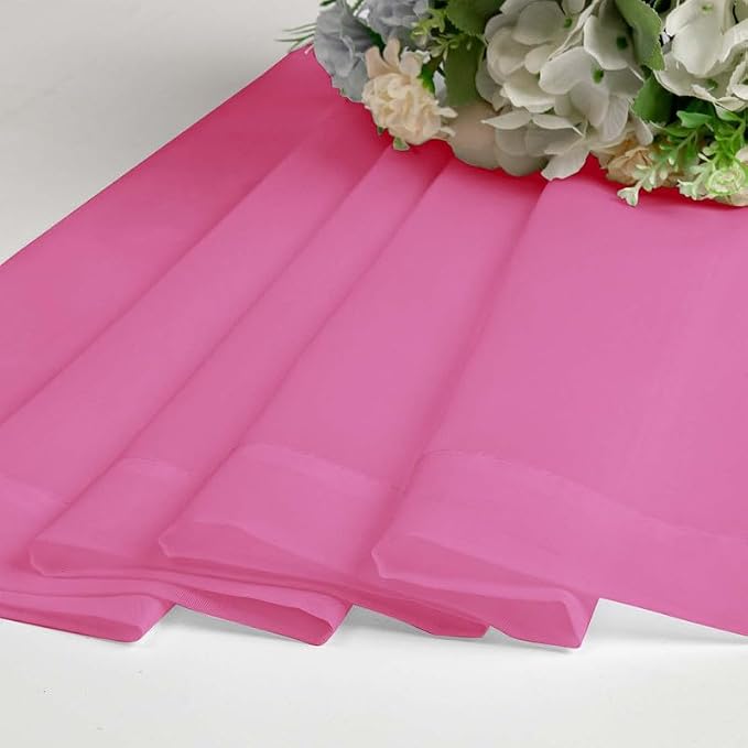 Hot Pink Sheer Curtains 108 Inches Long 2 Panels - Image 7