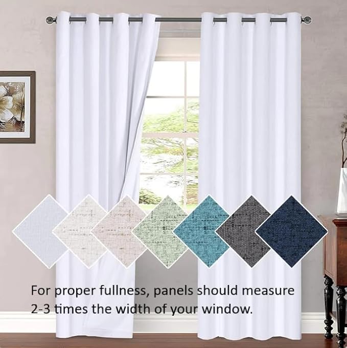 H.VERSAILTEX Linen Curtains Natural Linen Semi-Sheer Curtains Nickel Grommet - Image 9