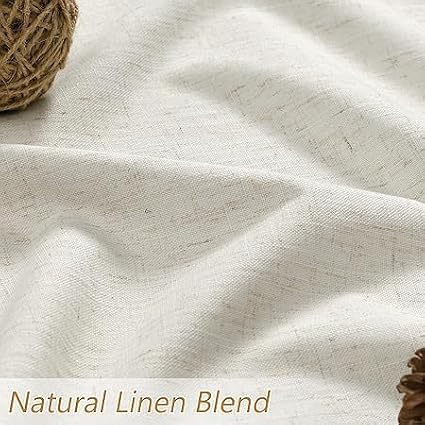 Guken Cream 100% Blackout Curtains 64 Inch Length 2 Panels Set - Image 3