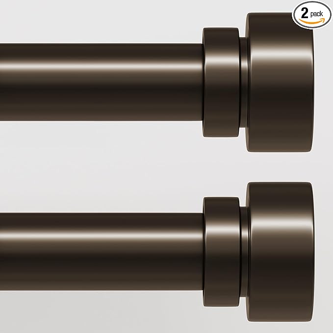 Lootkell 2 Pack Modern Brown Curtain Rods Set by Unknown