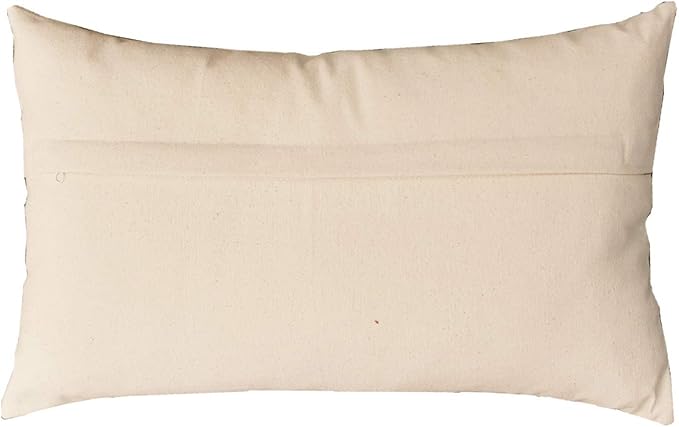 Lumbar Four Owls Decorative Pillow Cover Blue Whimsical Hand Embroidered Wool 14x20