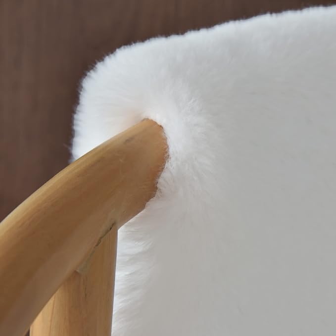 ORINOVA White Washable Faux Fur Area Rug - Image 6