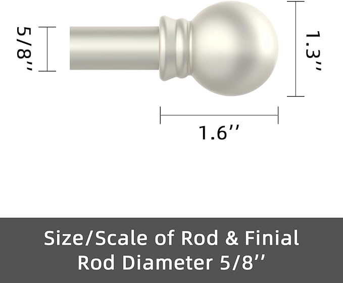 GXOACKJ Curtain Rods for windows 32-48 inch, 5/8 inch Decorative Nickel - Image 3