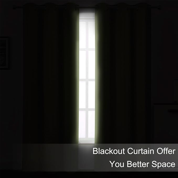 Blackout Curtains 42 x 63 inch/Sage Green Curtains Set of 2 Panels/Thermal - Image 3