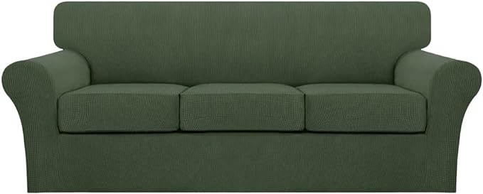 Turquoize 4 Piece Sofa Covers for 3 Cushion Couch Sofa Slipcover Soft Couch by Turquoize