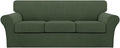 Turquoize 4 Piece Sofa Covers for 3 Cushion Couch Sofa Slipcover Soft Couch by Turquoize