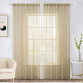 MIULEE 2 Panels Sheer Curtains for Living Room 54 X 96 Inches Beige | Window by MIULEE