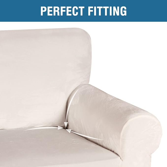 H.VERSAILTEX Stretch Velvet Loveseat Covers - Image 4