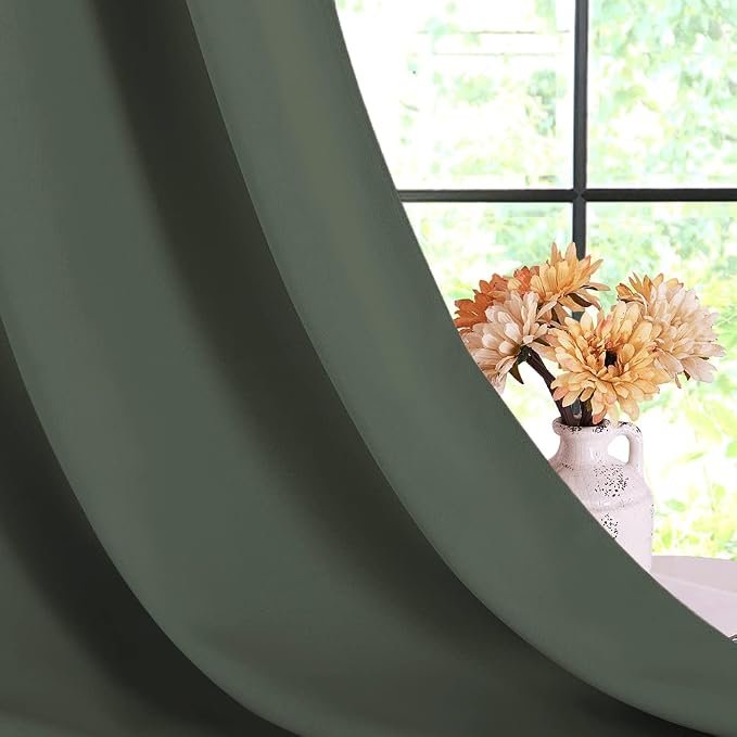 NICETOWN Thermal Insulated Dark Mallard Blackout Curtains - Image 6