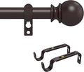 Curtain Rods for Windows 28 to 48 Inch, 5/8 Inch Heavy Duty Decorative Curtain by Poskena