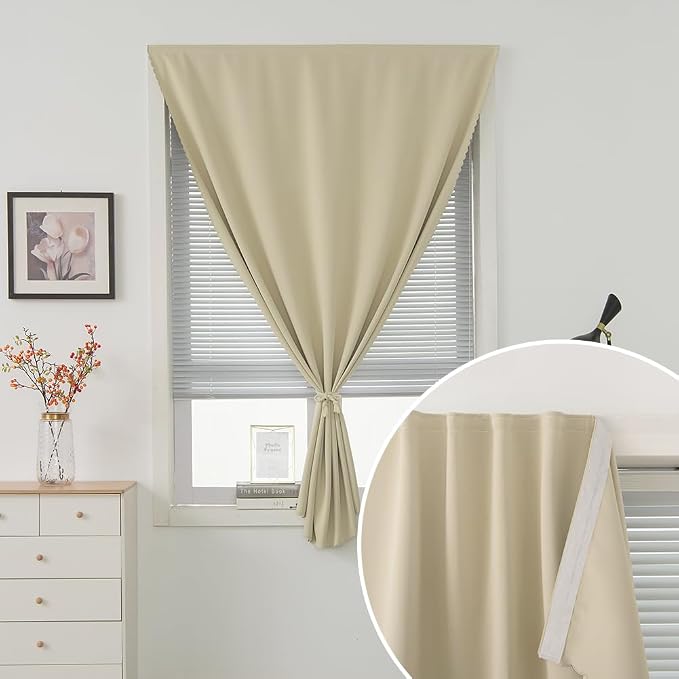 Portable Light Blocking Curtains Self Stick Design Removable Adhesive Window - Image 5