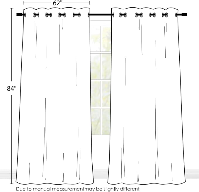 SimpleHome Stone Blue 100% Blackout Curtains Room Darkening Living Room 84L | - Image 2