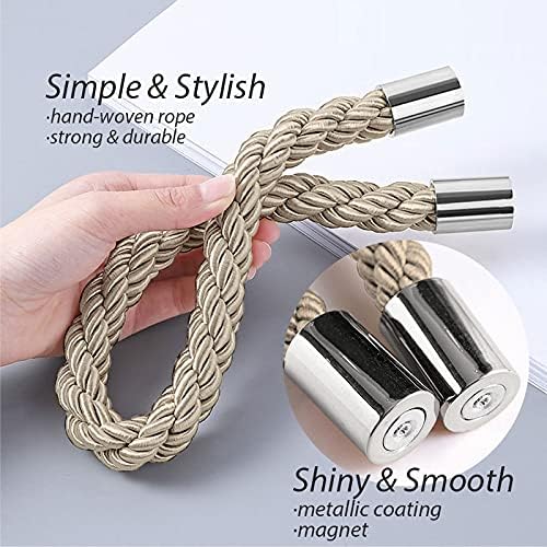 NICEEC 6 Pack Strong Magnetic Curtain Tiebacks Modern Simple Style Drape Tie - Image 3
