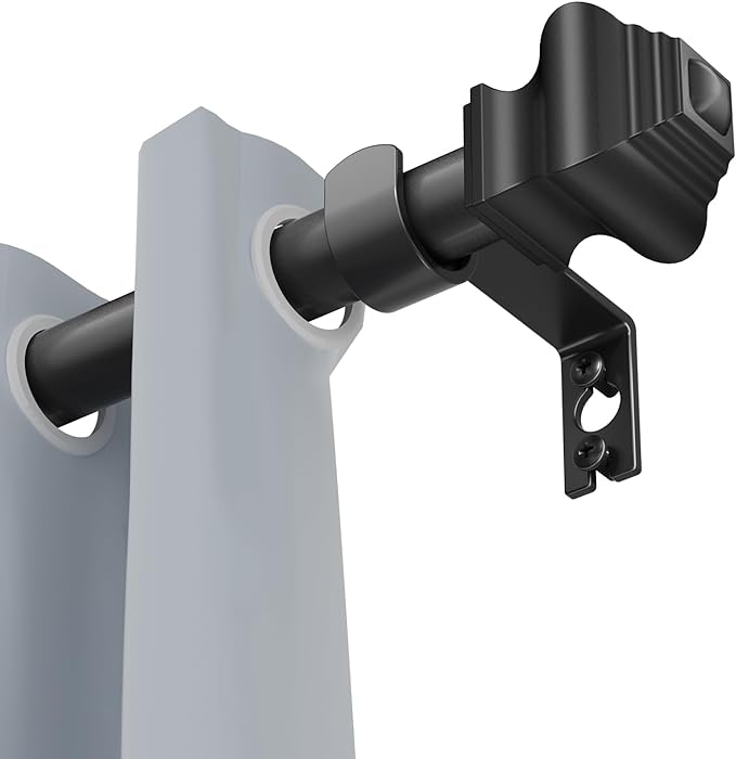 Curtain Rods for Windows 36-124 inch, 5/8 inch Matte Black Curtain Rod by Unknown