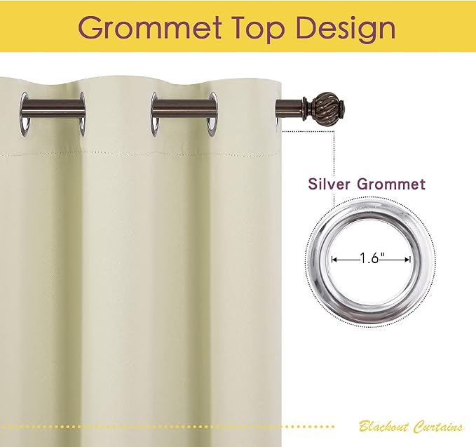 NICETOWN Room Darkening Draperies Window Curtain Panels, Thermal Insulated - Image 2