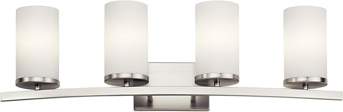 KICHLER Crosby 31" 4 Light Vanity Light Satin Etched Cased Opal Brushed Nickel