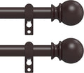 Curtain Rods for Windows 30 to 60 Inch, 2 Pack 5/8 Inch Heavy Duty Decorative by Poskena