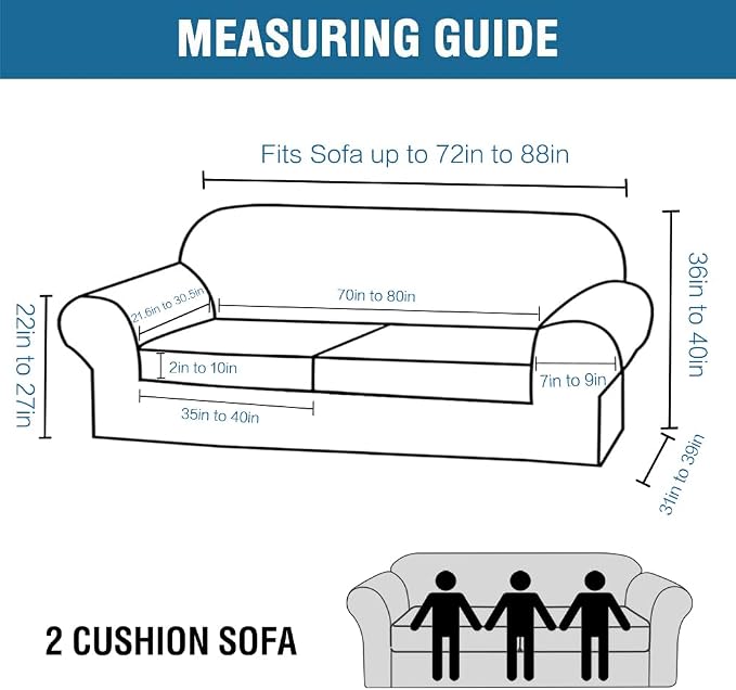 H.VERSAILTEX 3 Piece Stretch Sofa Covers - Image 2