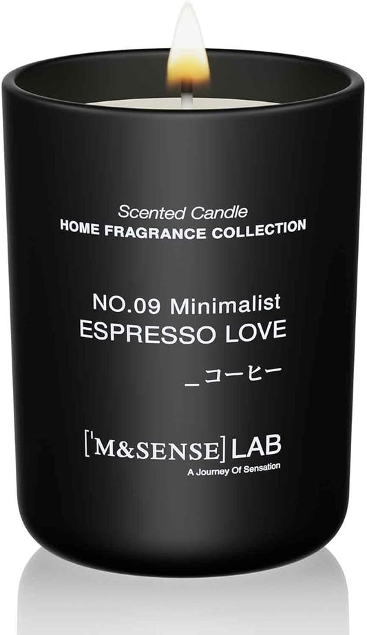 M&SENSE Natural Soy Candle| Espresso Love | 8.82 oz, 50H Burn | Minimalist Scented Candle for Relaxation, Gifting, Home Décor | for Bedroom, Office, Party Medium