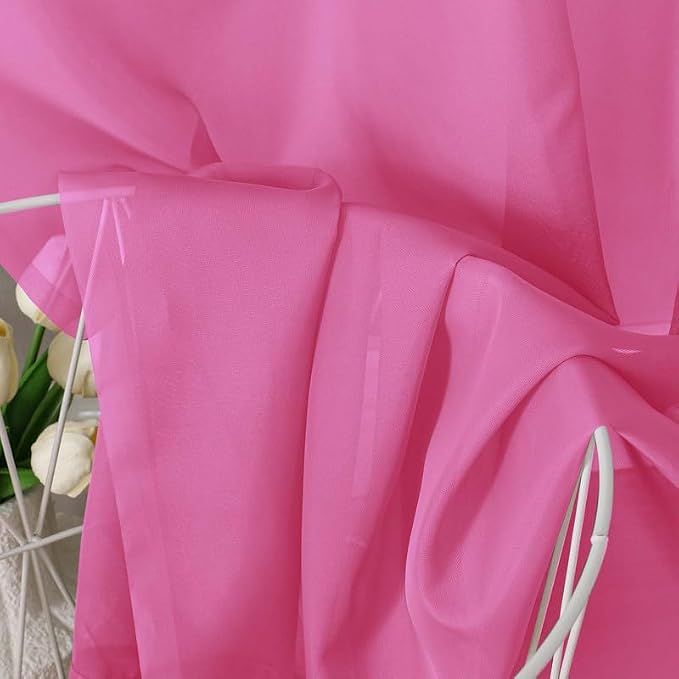 Hot Pink Sheer Curtains 78 Inches Long 2 Panels - Image 4