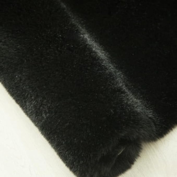Ghouse Black Faux Rabbit Fur Area Rug 6x9 Machine Washable Area Rugs - Image 7