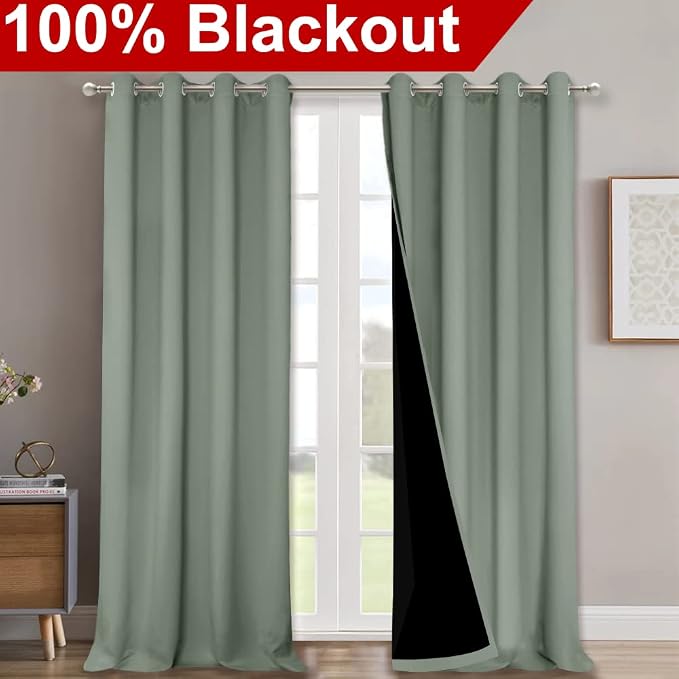 NICETOWN 100% Blackout Blinds, Laundry Room Decor Window Treatment Curtains - Image 2