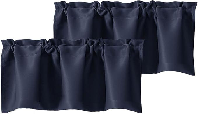Chyhomenyc Navy Blue Valances for Window, Room Darkening Short Curtains for by Chyhomenyc