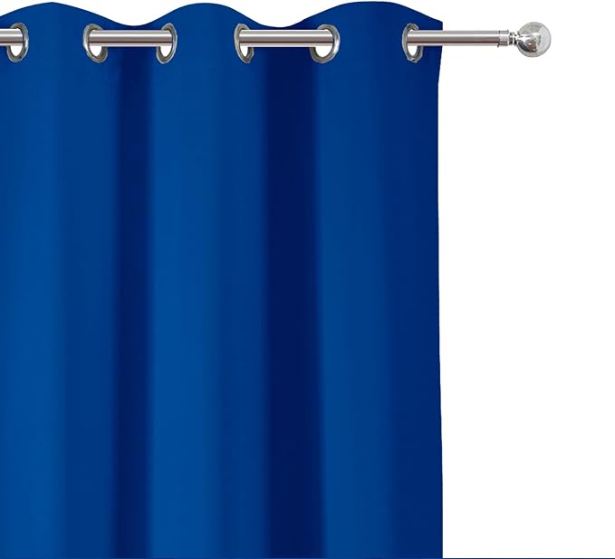 Blackout Curtains 66 x 72 Inch Long Royal Blue Curtains Set of 2 Panels Room - Image 6