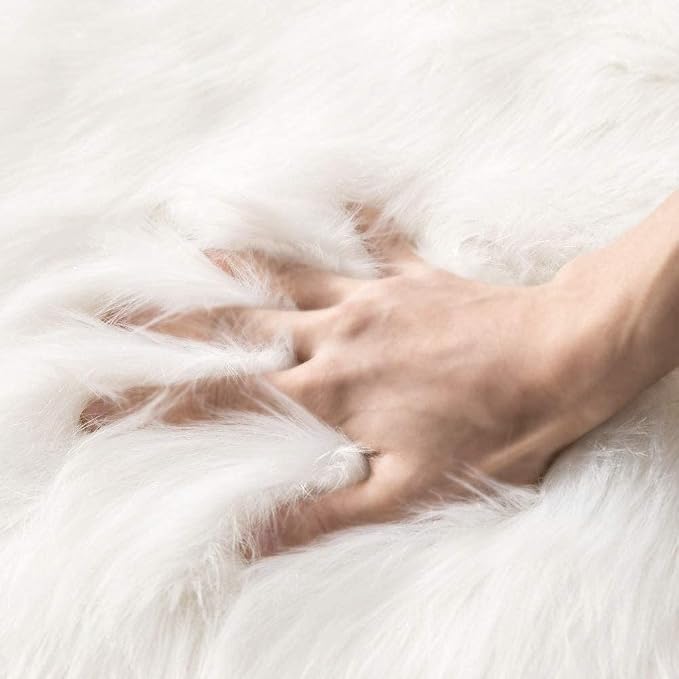 MIULEE Fluffy Area Rug 2x6 ft Faux Fur Sheepskin Rug - Image 2